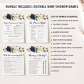 Load image into Gallery viewer, Blush Navy Floral Baby Shower Invite & Games
