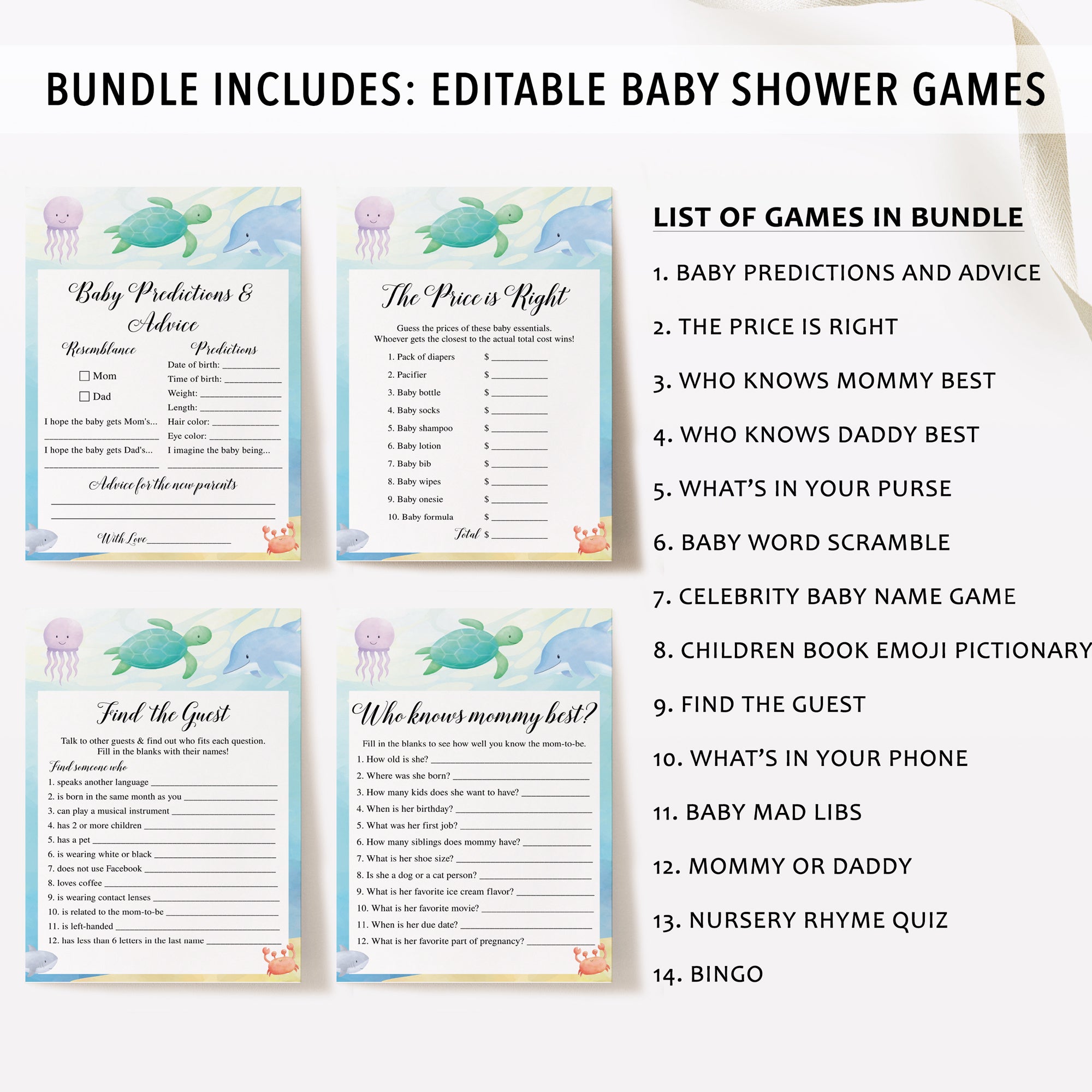 Complete Under the Sea Baby Shower Bundle