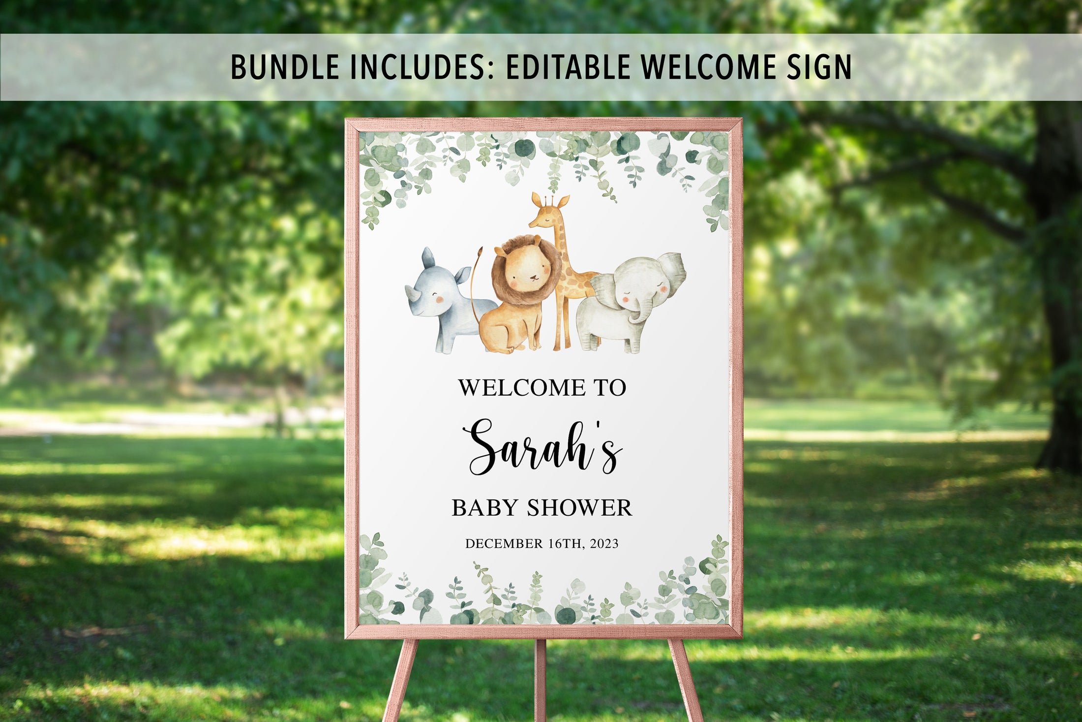 Complete Safari Baby Shower Bundle