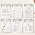 Load image into Gallery viewer, Twin Elephant Baby Shower Invite & Games Bundle
