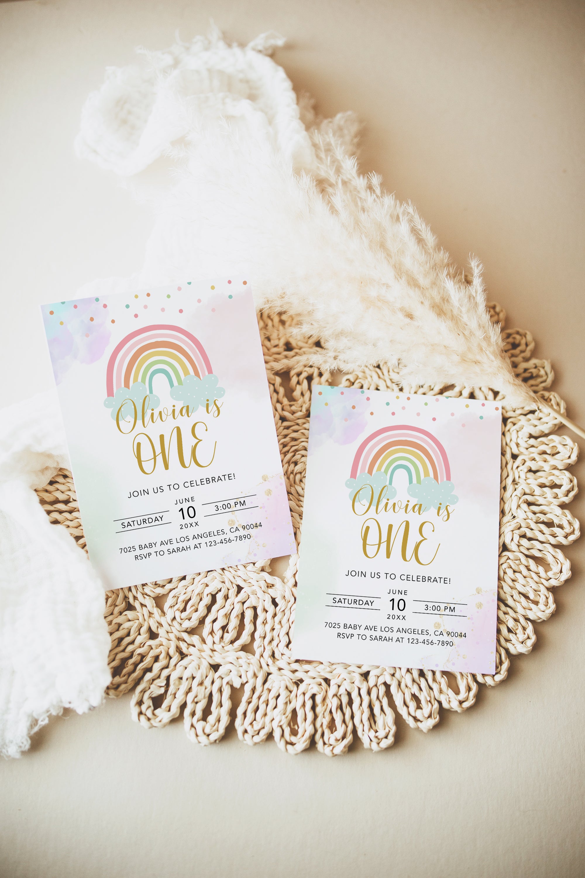 Rainbow Birthday Invite