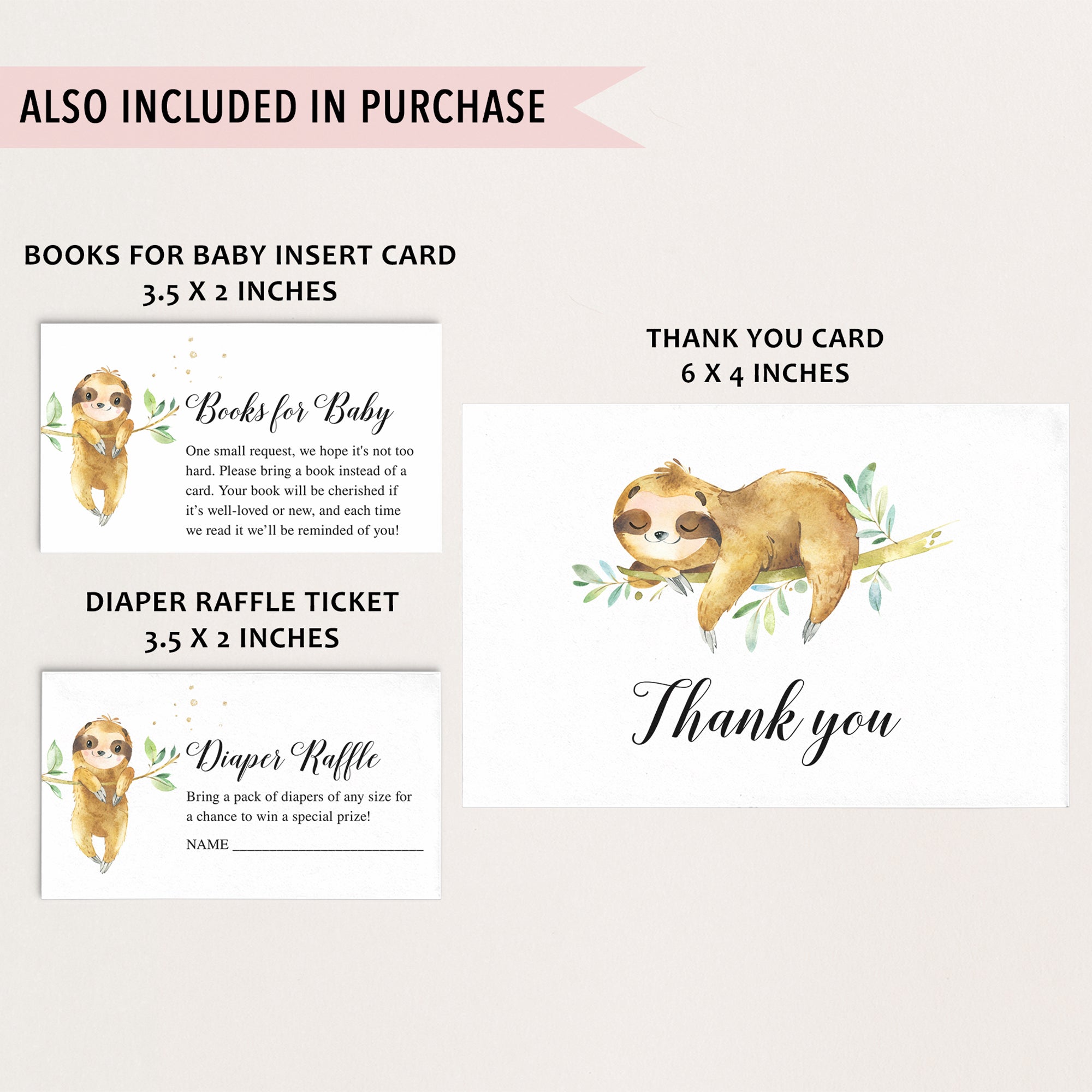 Sloth Baby Shower Invite & Games