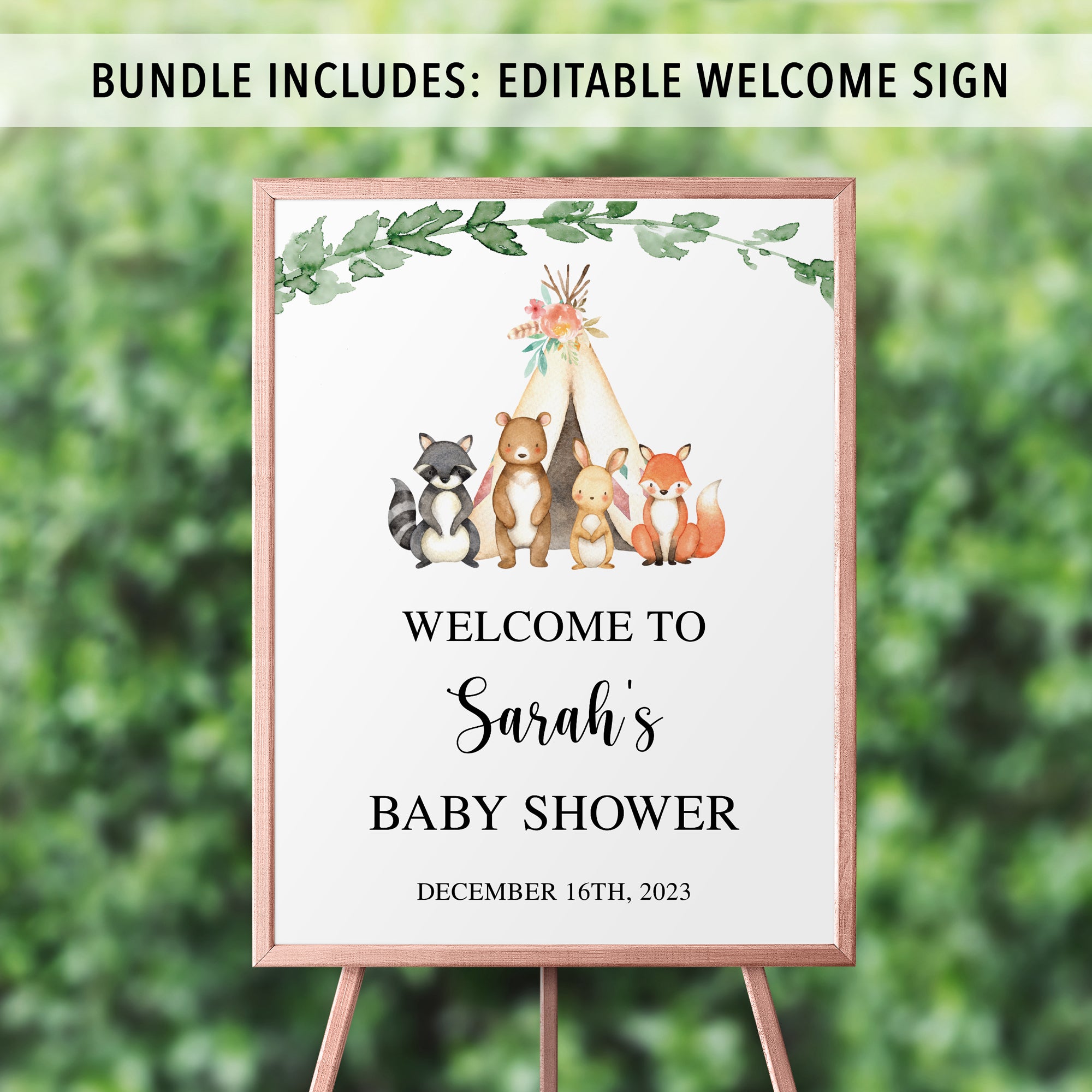 Complete Woodland Baby Shower Bundle