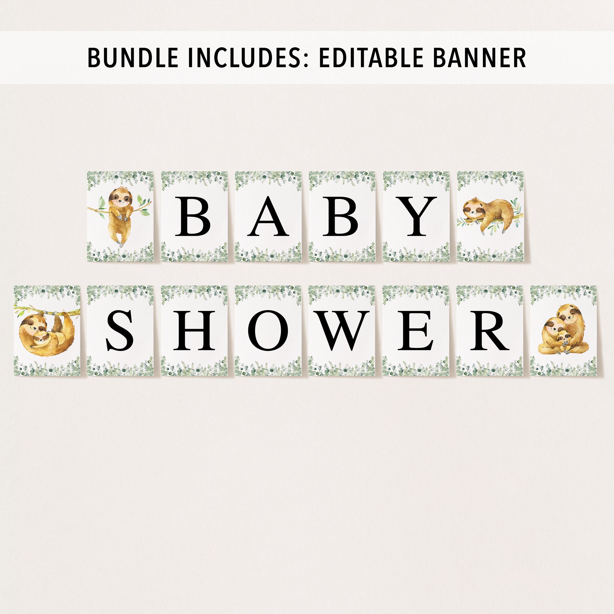 Complete Sloth Family Shower Bundle