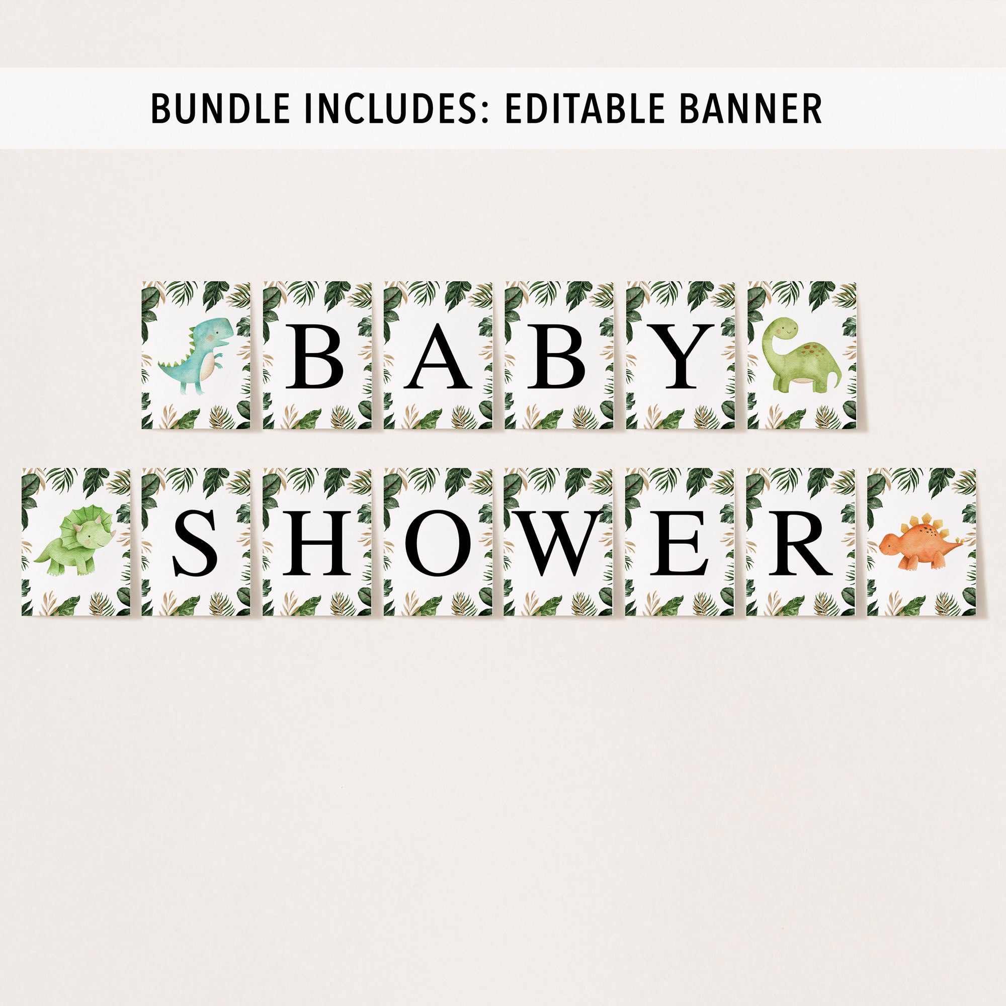 Complete Jungle Dinosaur Baby Shower Bundle