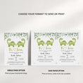 Load image into Gallery viewer, Twin Dinosaurs Baby Shower Invite & Games Bundle
