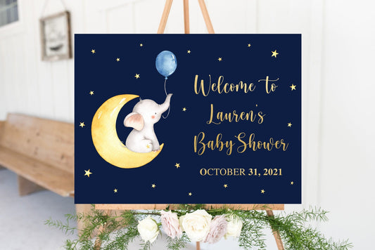 Elephant Baby Shower Welcome Sign
