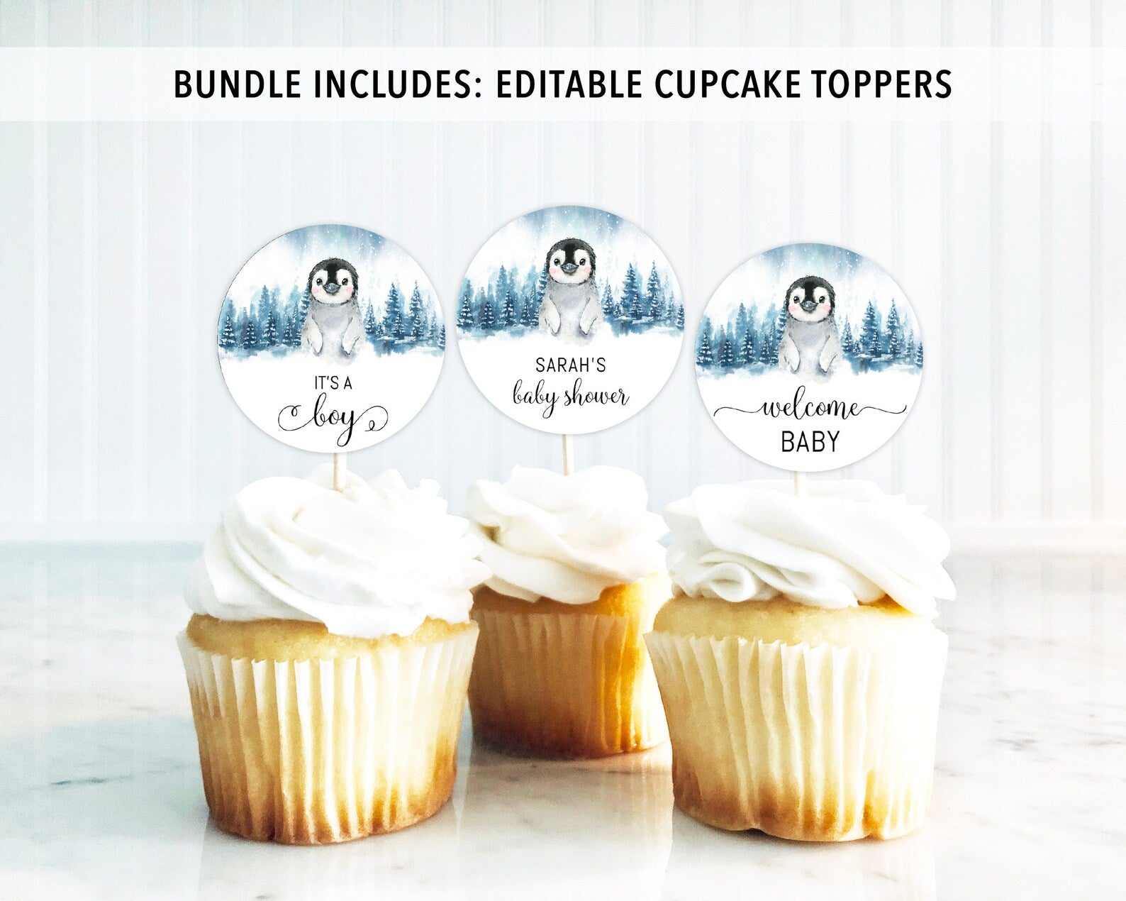 Complete Penguin Baby Shower Bundle