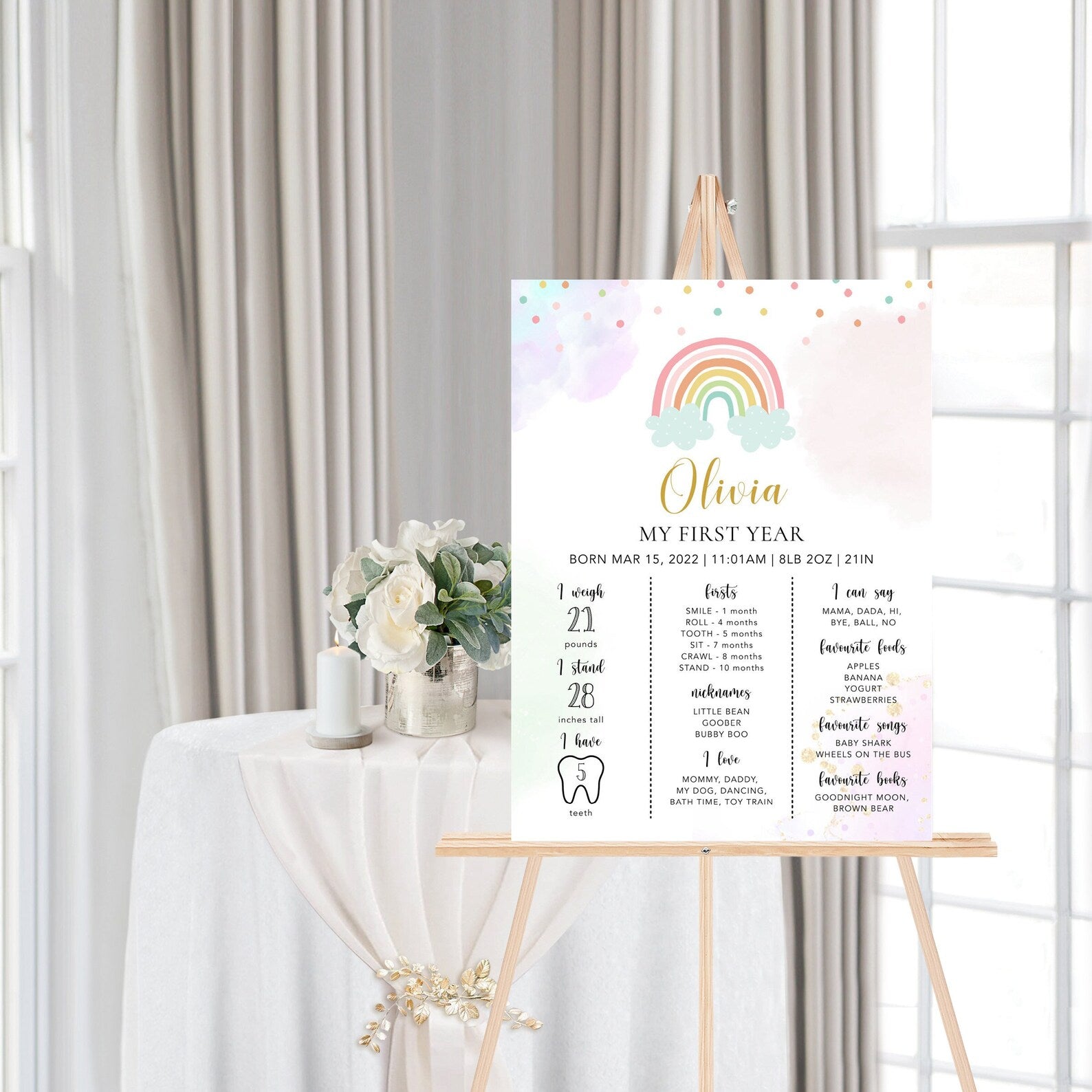 Rainbow Baby Milestone Board