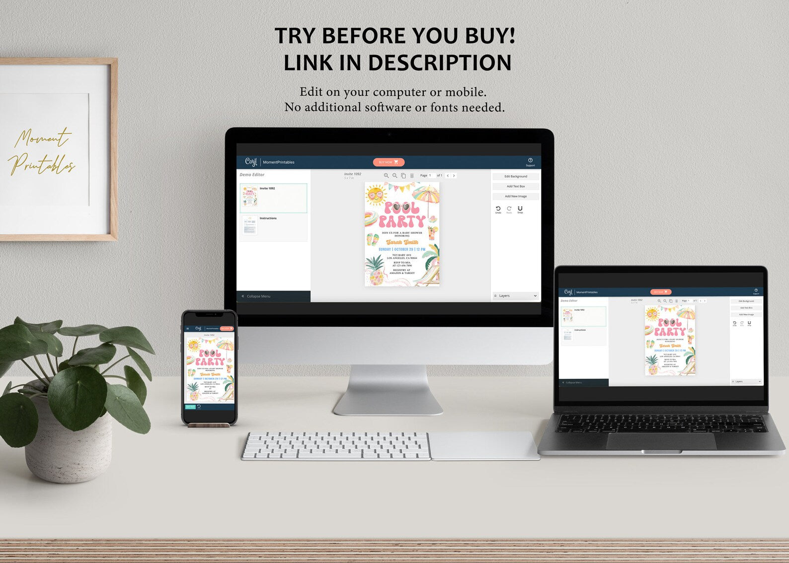 Complete Pool Party Baby Shower Bundle