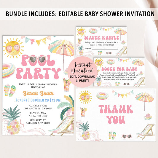 Complete Pool Party Baby Shower Bundle