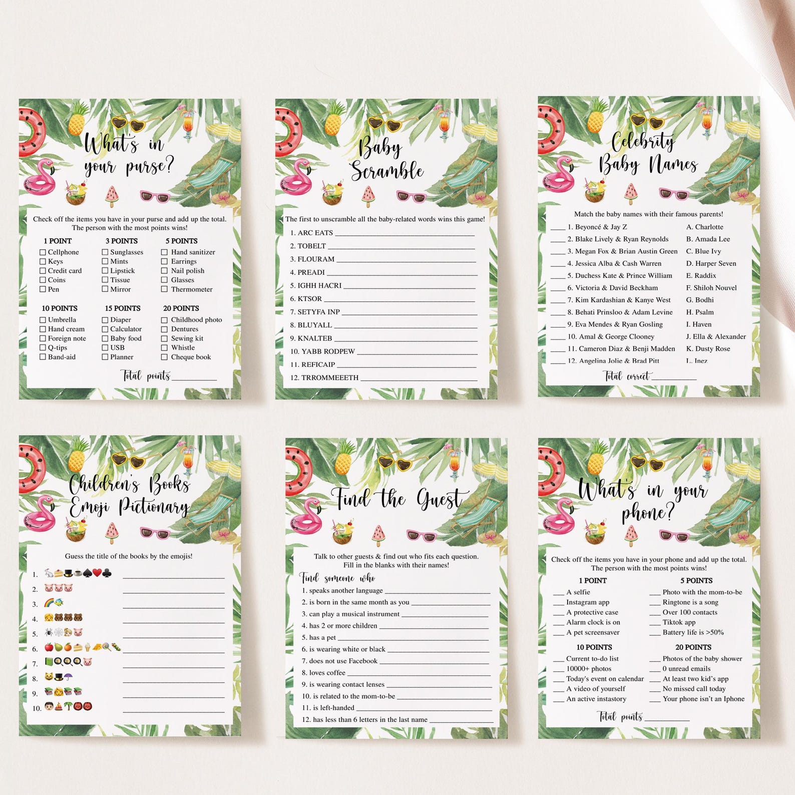 Summer Baby Shower Invite & Games