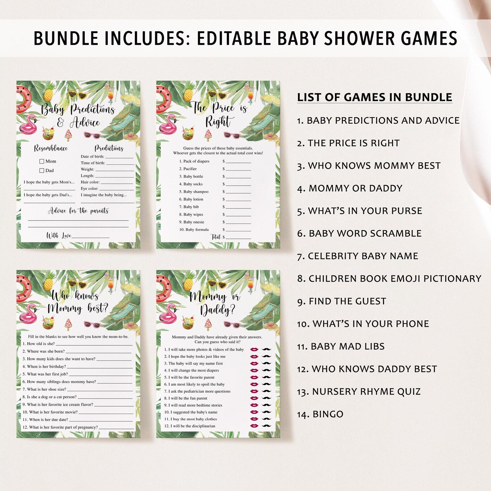 Summer Baby Shower Invite & Games