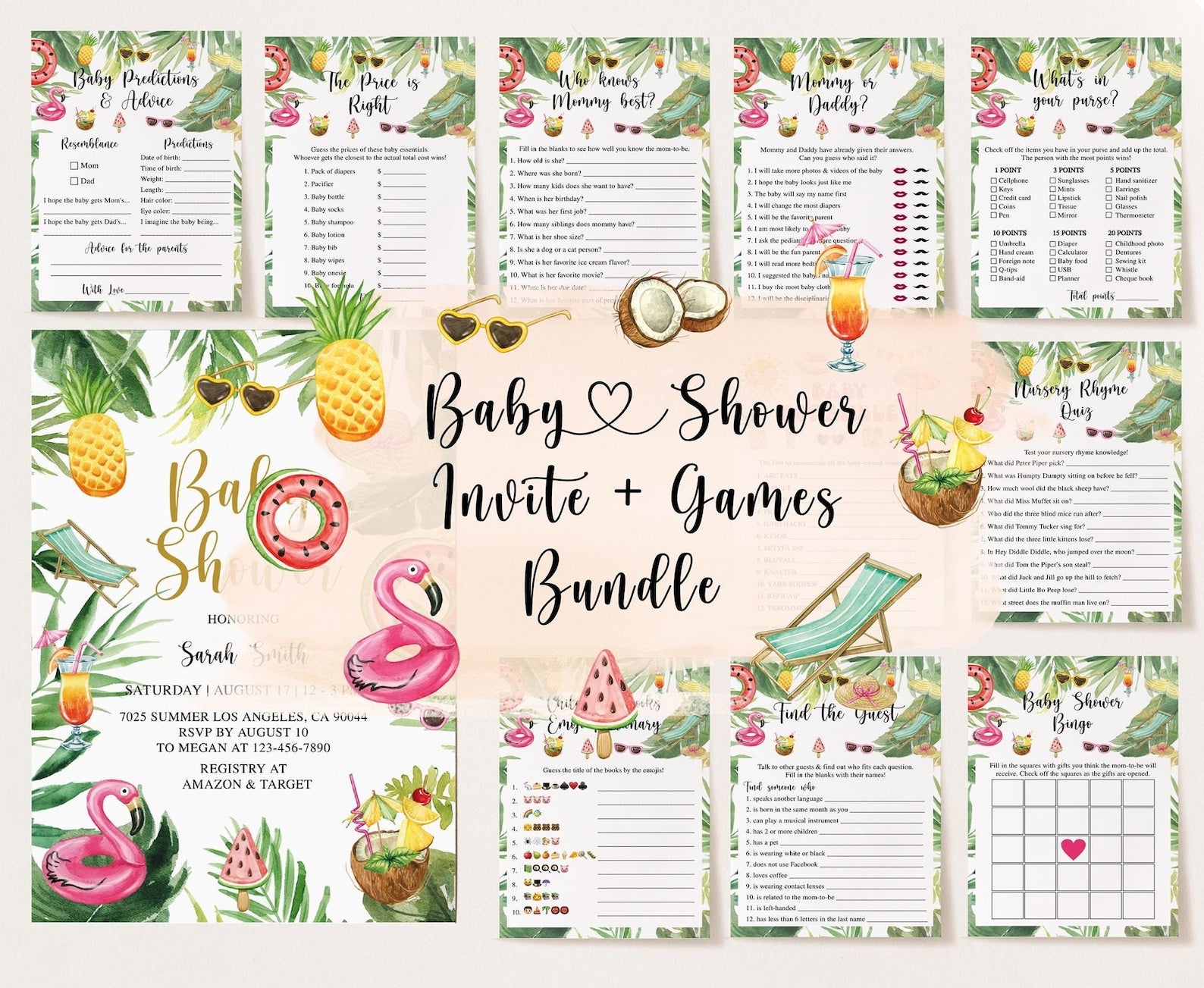 Summer Baby Shower Invite & Games