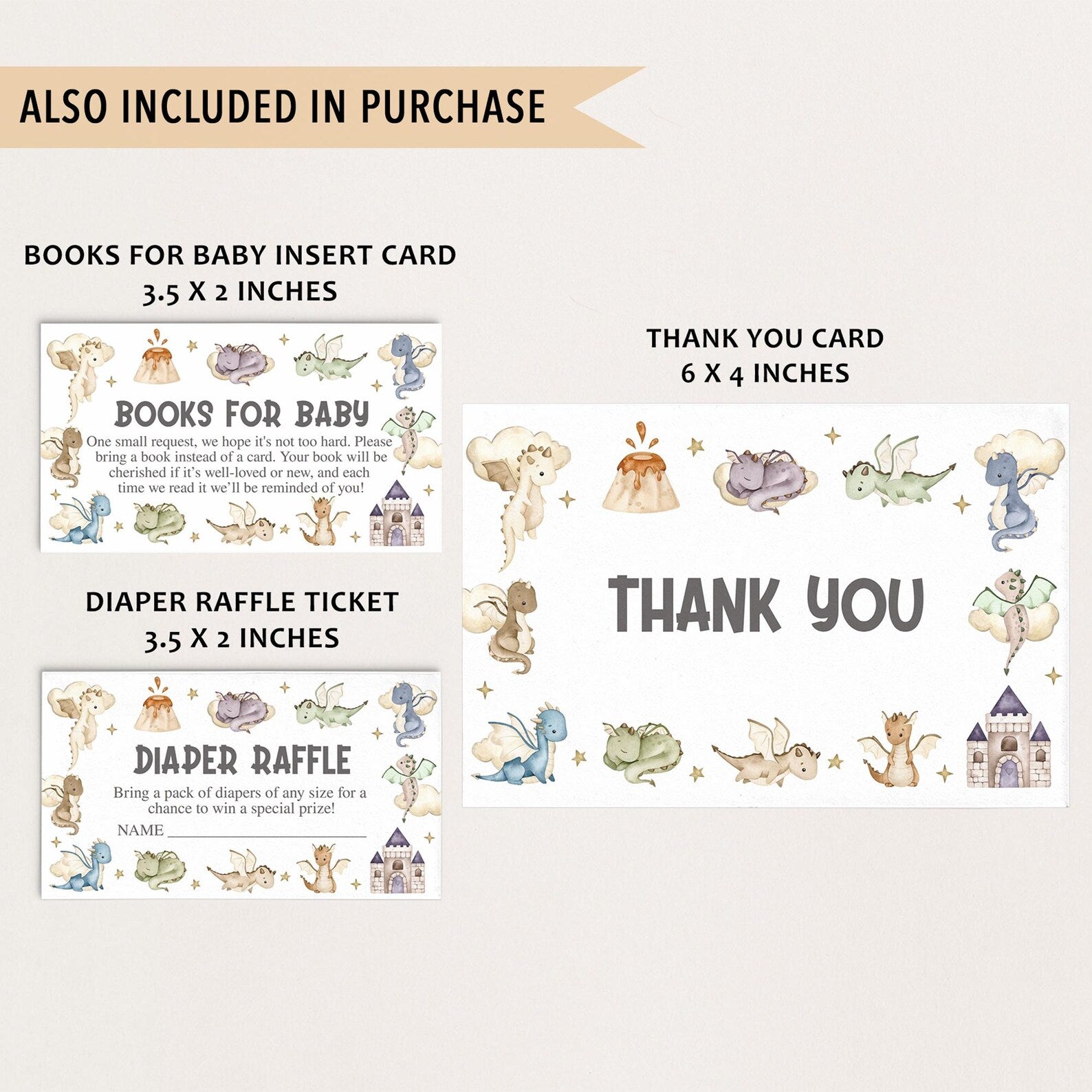 Colorful Dragon Baby Shower Invite & Games