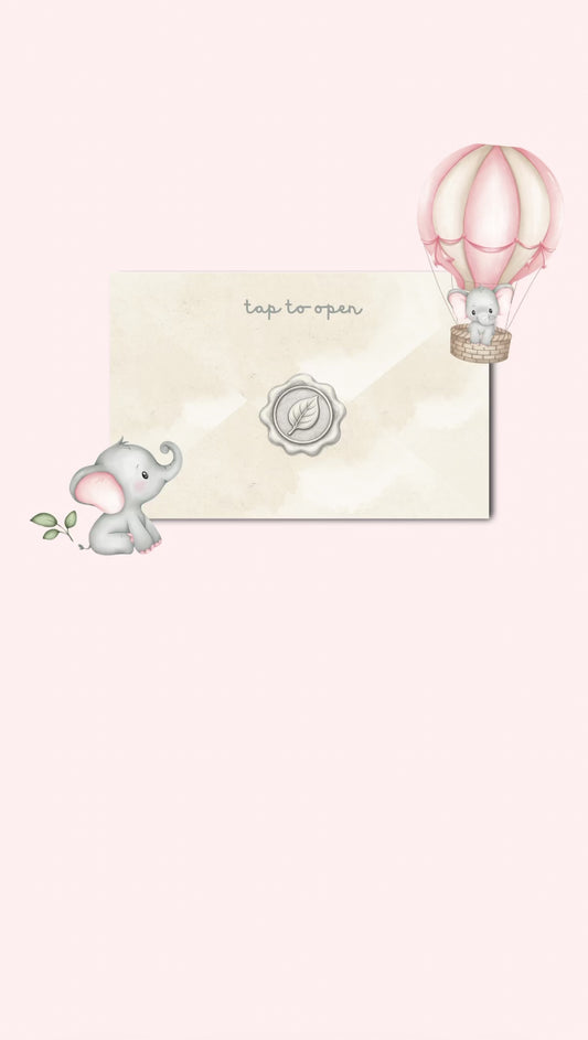 Pink Elephant Baby Shower Invitation Website